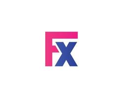 fx xf logotyp design vektor mall