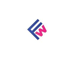 fw wf-Logo-Design-Vektorvorlage vektor