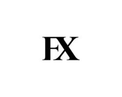 fx xf logotyp design vektor mall