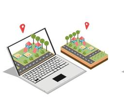 isometrisk begrepp av Hem marknadsföring, vektor illustration lämplig för diagram, infografik, och Övrig grafisk tillgångar