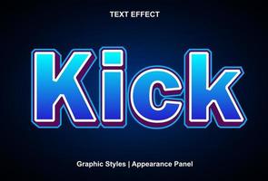 Kick-Text-Effekt mit Grafikstil und bearbeitbar. vektor