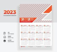 2023 ny år företags- företag vägg kalender design modern 12 månad ett sida vektor