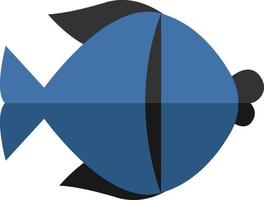 Schwarzer und blauer Fisch, Illustration, Vektor auf weißem Hintergrund.