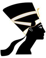ägyptische Königin Nofretete auf weißem Hintergrund vektor