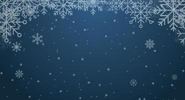Winterhintergrund. abstrakte Schneeflockengrenze. Schneefall-Kulisse. Thema Winterurlaub. Hintergrund mit Schneeflocken. Vektor-Illustration vektor