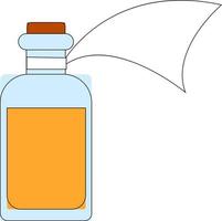 Medizin in einer Flasche, Illustration, Vektor auf weißem Hintergrund.