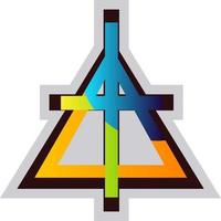 Flerfärgad symbol av en kristen reformerad kyrka vektor illustration på en vit bakgrund