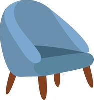 Blauer Stuhl, Illustration, Vektor auf weißem Hintergrund.