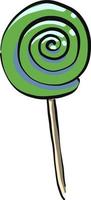 grön lollipop, illustration, vektor på vit bakgrund