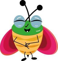 Happy Bug, Illustration, Vektor auf weißem Hintergrund.