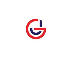 gj jg logotyp design vektor mall