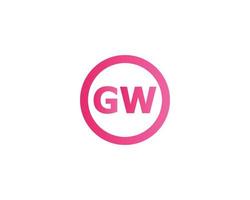 gw wg-Logo-Design-Vektorvorlage vektor