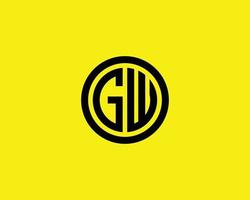 gw wg logotyp design vektor mall