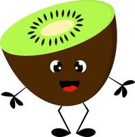 en halv skära kiwi frukt vektor eller Färg illustration