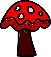 roter Pilz, Illustration, Vektor auf weißem Hintergrund.