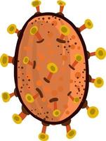orange mikrob, illustration, vektor på vit bakgrund