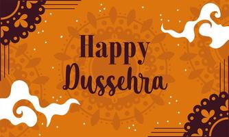 Happy Dussehra Festival von Indien Orange Design vektor