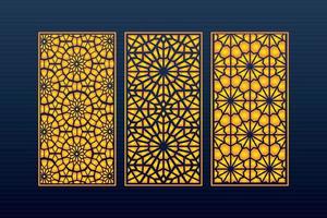 abstrakter geometrischer islamischer Hintergrund dekoratives arabisches Ornament CNC-geschnittenes Lasermuster vektor