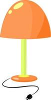 orange Lampe, Illustration, Vektor auf weißem Hintergrund.