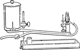Oxy-Calcium-Lampe, Vintage-Illustration. vektor