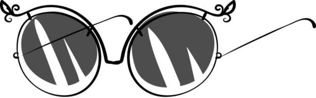 schwarze Brille, Illustration, Vektor schwarz auf weißem Hintergrund.