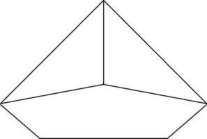 femsidig pyramid, årgång illustration vektor