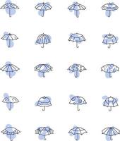 paraplyer ikon packa, illustration, vektor på en vit bakgrund.