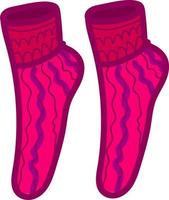 Frau rosa Socken, Illustration, Vektor auf weißem Hintergrund.