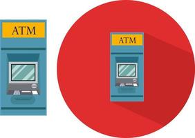 Geldautomat, Illustration, Vektor auf weißem Hintergrund.