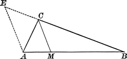 Dreieck halbieren ihre Linien, Vintage-Illustration. vektor