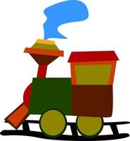 Dampflokomotive, Illustration, Vektor auf weißem Hintergrund.