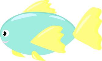 blå fisk, illustration, vektor på vit bakgrund.
