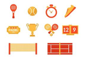 Tennis Padel Icons Vector