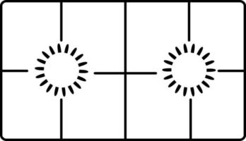 kök gas spis, ikon illustration, vektor på vit bakgrundv