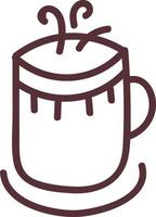 Heißer Kaffee in einer hohen Tasse, Illustration, Vektor auf weißem Hintergrund.