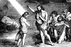 dop av Jesus förbi john årgång illustration. vektor