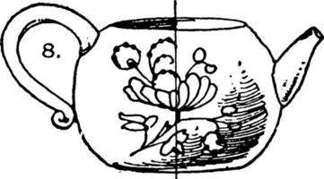 bred formade med läpparna pipe-pip pott, årgång illustration. vektor