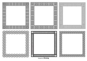 Dekorativa Square ramar Collection vektor