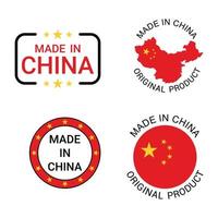 etiketter av tillverkade i Kina vektor