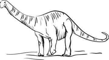 Dinosaurierzeichnung, Illustration, Vektor auf weißem Hintergrund.