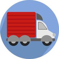 Roter LKW, Illustration, Vektor auf weißem Hintergrund.