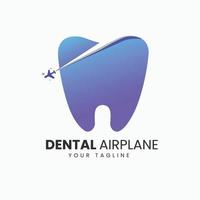 dental mit kreativem logo-design des flugzeugs vektor