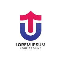 brev t med u kreativ logotyp design vektor