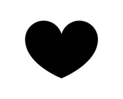 kärlek hjärta vektor ikon svart silhuett isolerat på vit bakgrund.