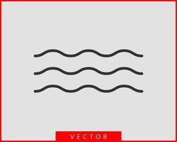 vågor vektor design. vatten Vinka ikon. vågig rader isolerat.