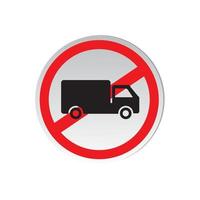 vektor illustration av en förbjuden lastbil tecken.