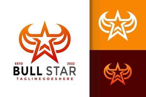tjur stjärna logotyp design, varumärke identitet logotyper vektor, modern logotyp, logotyp mönster vektor illustration mall