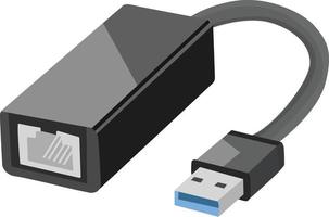 USB-Anschluss, Illustration, Vektor auf weißem Hintergrund.