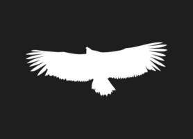 fliegender Vogel aus weißen Silhouetten isoliert auf schwarzem Hintergrund. geeignet für logo, symbol, banner, bakcground, tätowierung, bekleidung. Vogelelementvektor. Folge 10 vektor