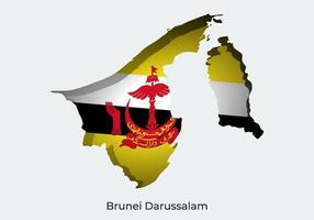 brunei darussalam flagga. papper skära stil design av officiell värld flagga. passa för baner, bakgrund, affisch, årsdag mall, festival Semester, oberoende dag. vektor eps 10